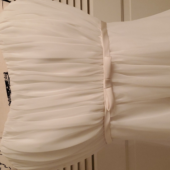 Chiffon A-Line Knee Length Bridal Gown - Picture 5 of 6